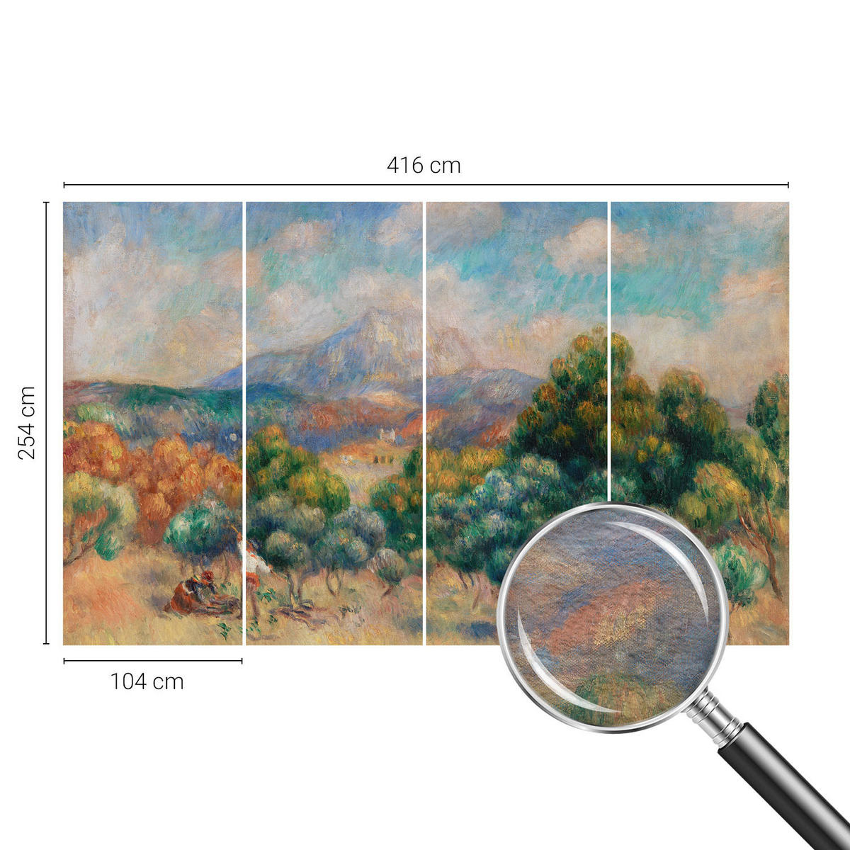 FOTOTAPETE 416x254 cm - Berglandschaft - Grün, Textil (416/254cm) - Wallfluent