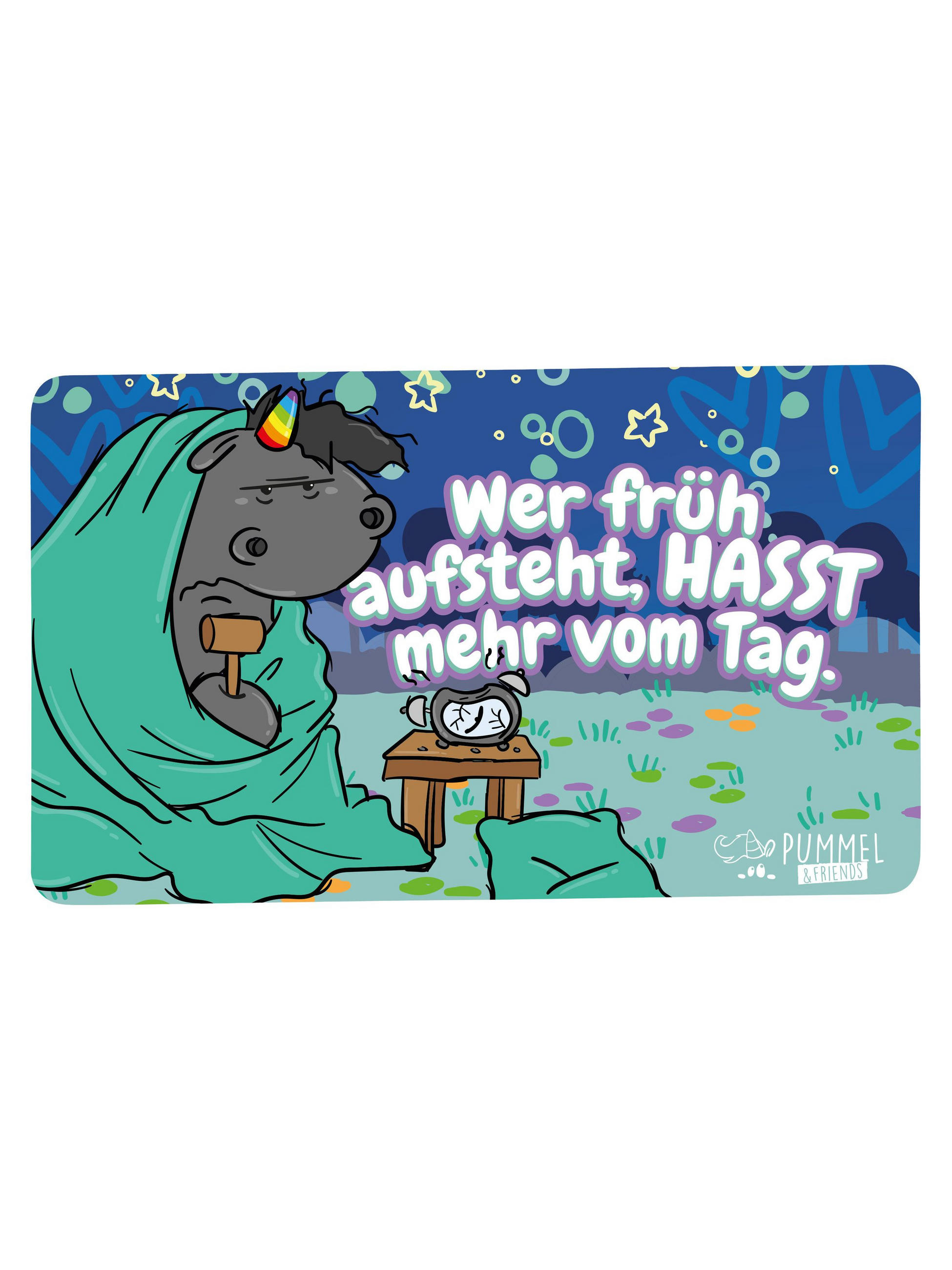 BRETTCHEN Grummeleinhorn Wer früh aufsteht Mehrfarbig 14,5 x 23,5 cm - Multicolor, Kunststoff (14.5/23.5cm) - United Labels