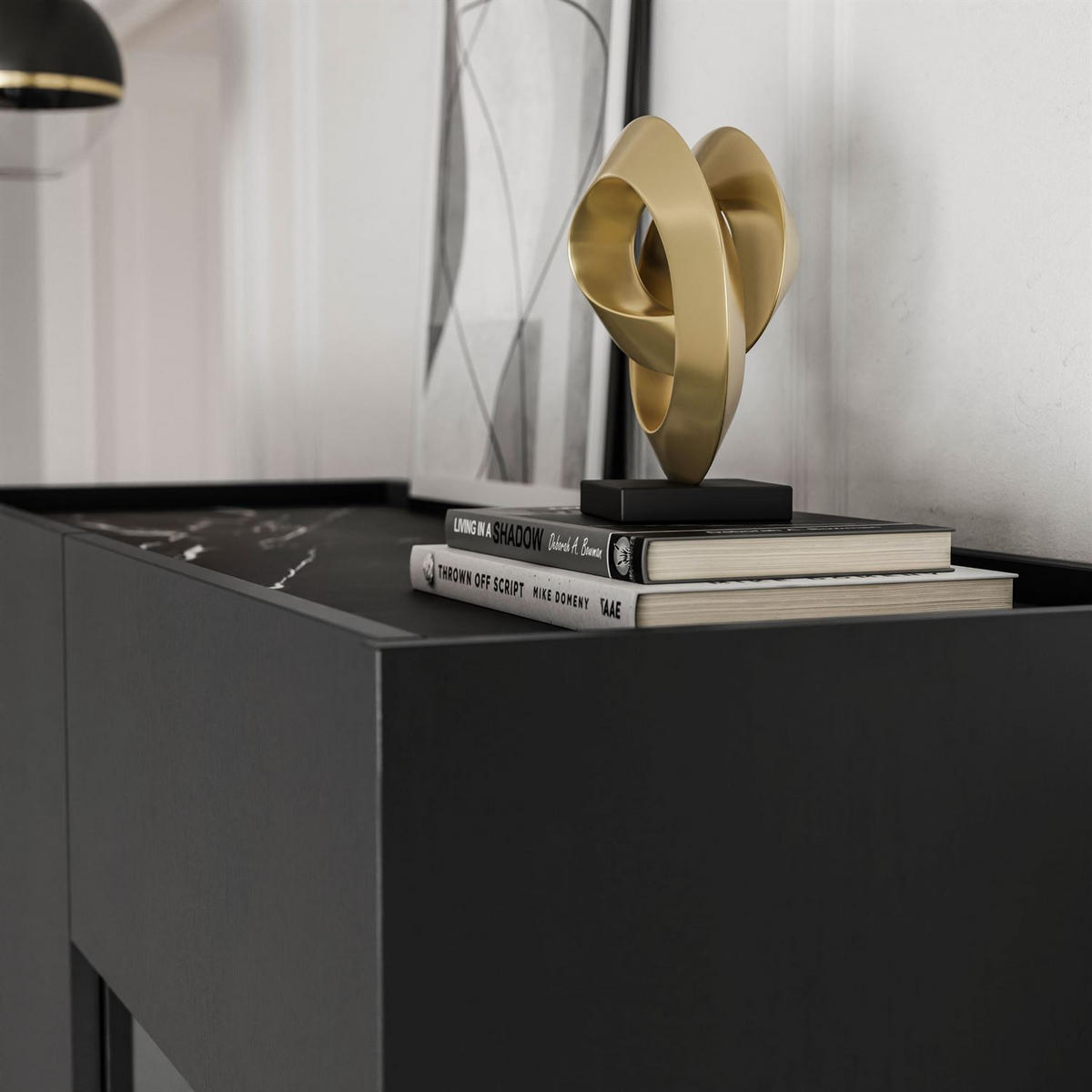 VITRINE EUPHORIA WT97 - Schwarz, Holzwerkstoff (97/122/37cm) - Lookway