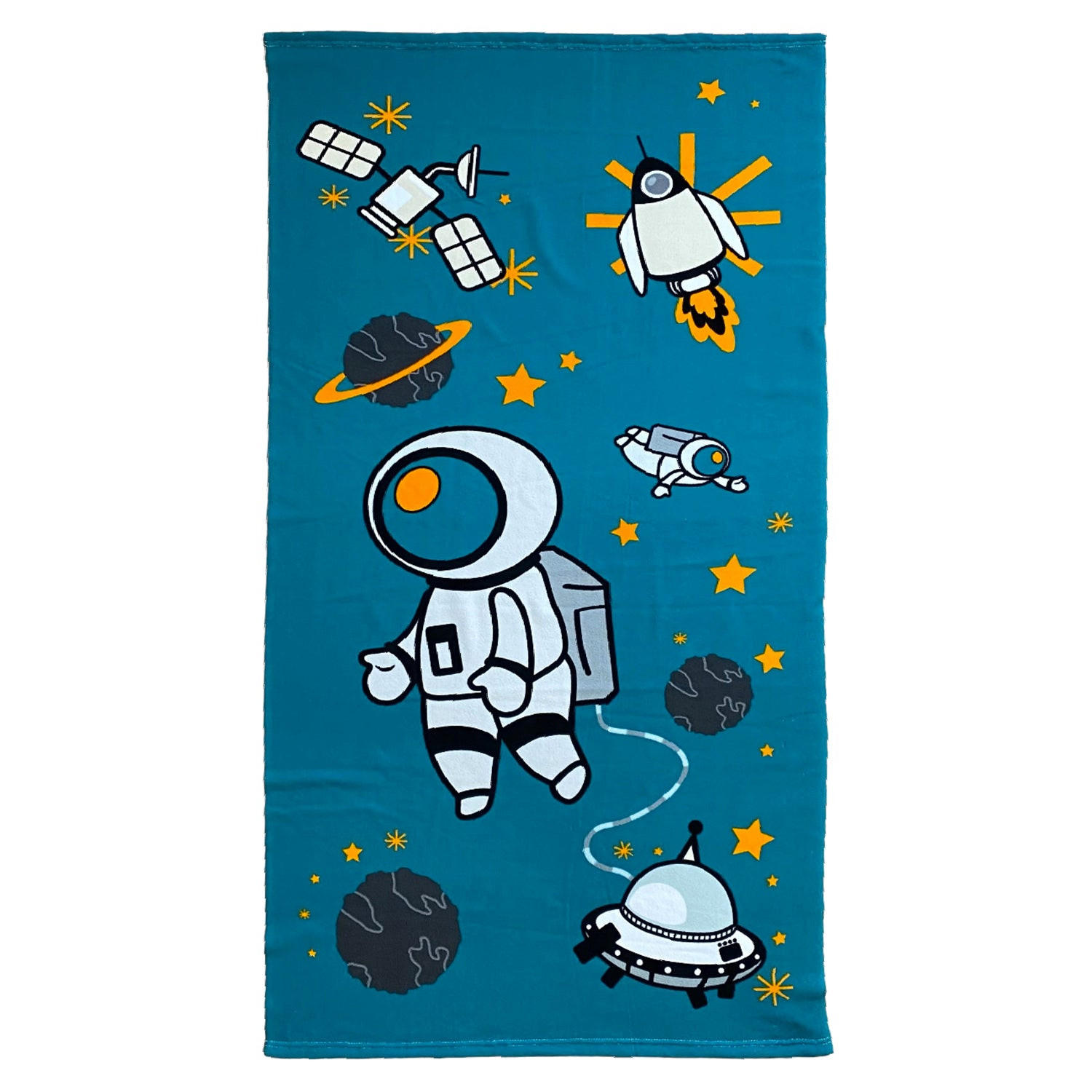 MIKROFASER-STRANDTUCH Kind Galactic - Blau, Textil (70/140cm) - LE COMPTOIR DE LA PLAGE