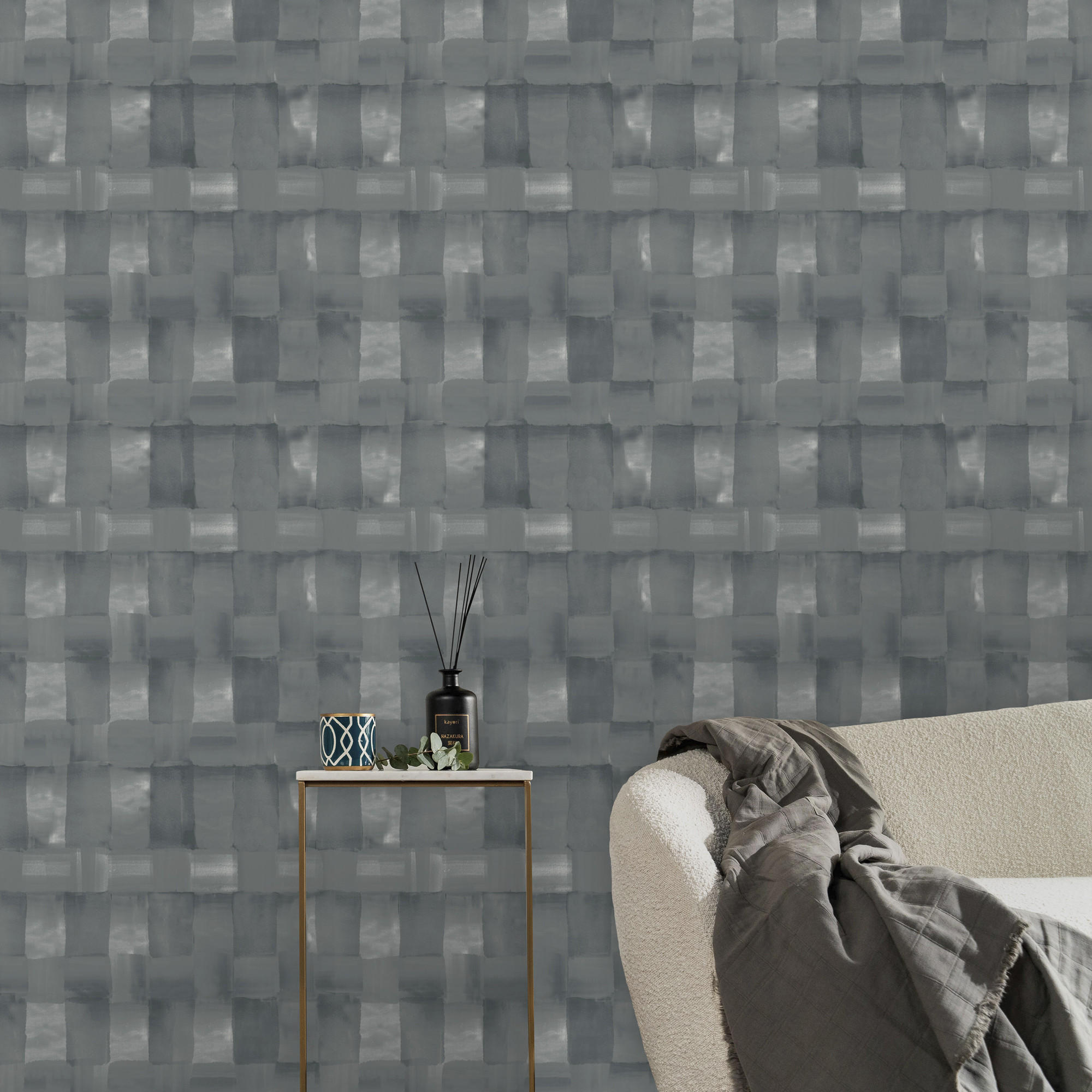 VLIESTAPETE - Koiya Blau - Blau, Papier/Kunststoff (52/1000cm) - Graham & Brown
