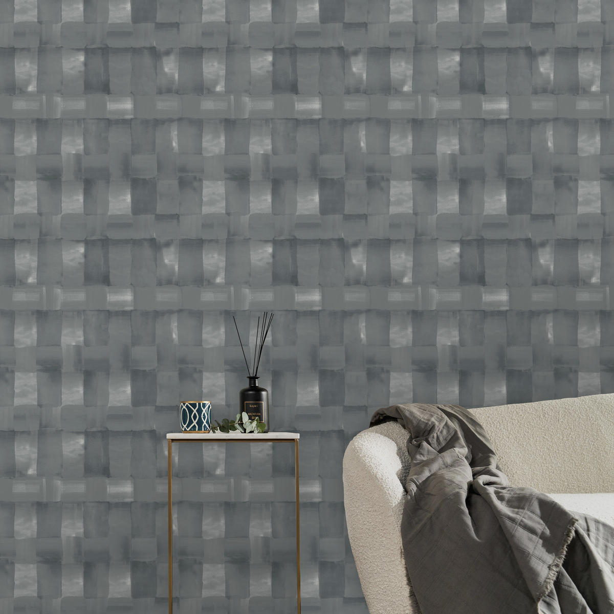 VLIESTAPETE - Koiya Blau - Blau, Papier/Kunststoff (52/1000cm) - Graham & Brown