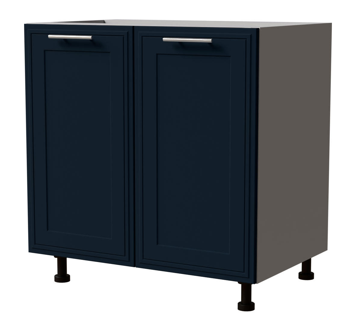 UNTERSCHRANK Salo D11/80 Grau / Indigo Matt 80 / 50 / 82cm - Dunkelblau/Grau, Holz/Holzwerkstoff (80/82/50cm) - Feldmann-Wohnen
