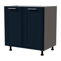 UNTERSCHRANK Salo D11/80 Grau / Indigo Matt 80 / 50 / 82cm - Dunkelblau/Grau, Holz/Holzwerkstoff (80/82/50cm) - Feldmann-Wohnen