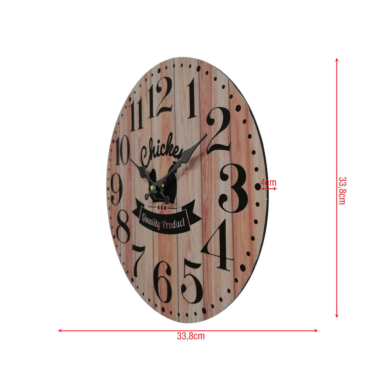 WANDUHR Braun 4/34/34 cm - Braun, Holzwerkstoff (4/34/34cm) - Mobili Rebecca