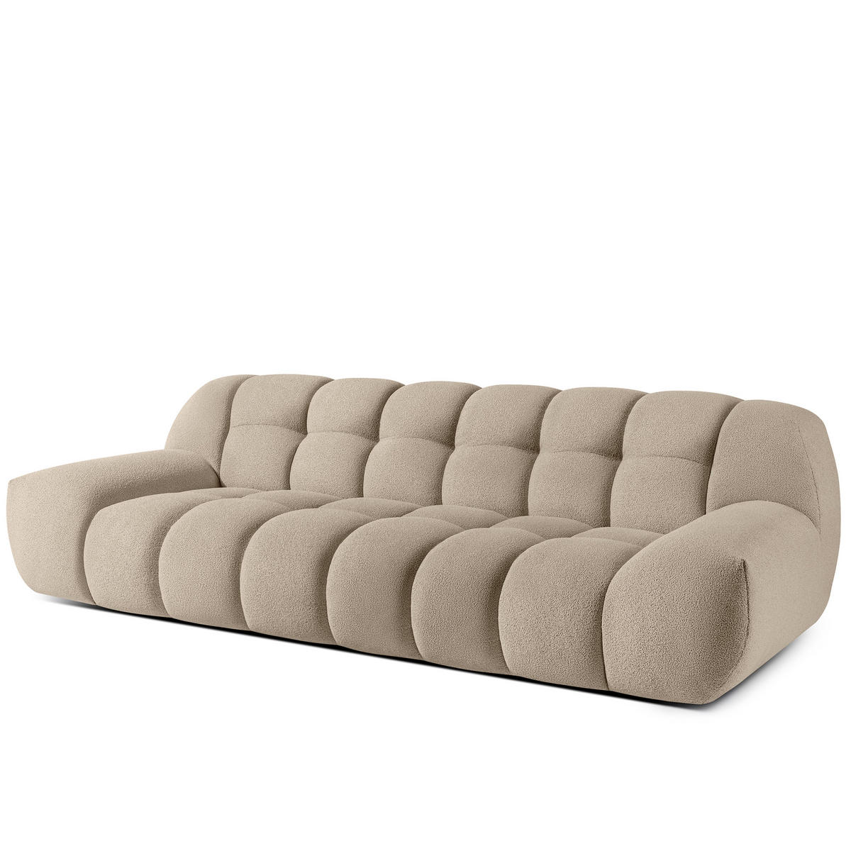 SITZGARNITUR VENA Bouclé, Beige - Beige, Holz/Textil (65/38/65cm) - KONSIMO®