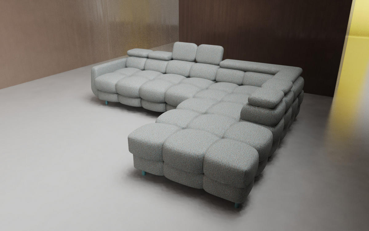 ECKSOFA - BUN - Rot - Arena 8 - Rechts - Rot, Holzwerkstoff (276/209cm) - Möblo