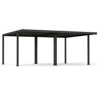 DOPPEL-CARPORT Mirador Classic Anthrazit Lamellendach verstellbar 6 x 5 m - Anthrazit, Kunststoff (80/175/120cm) - Green Spirit