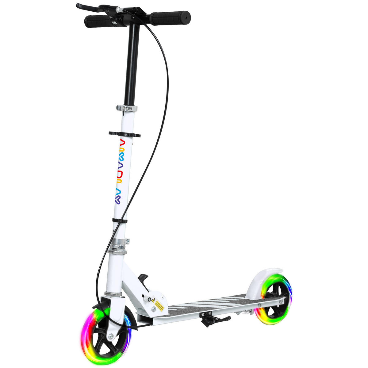 KINDERSCOOTER DE-16965 LED-Leuchten 4-fach höhenverstellbar Weiß - Weiß, Kunststoff (73/36/89cm) - ComfortXL