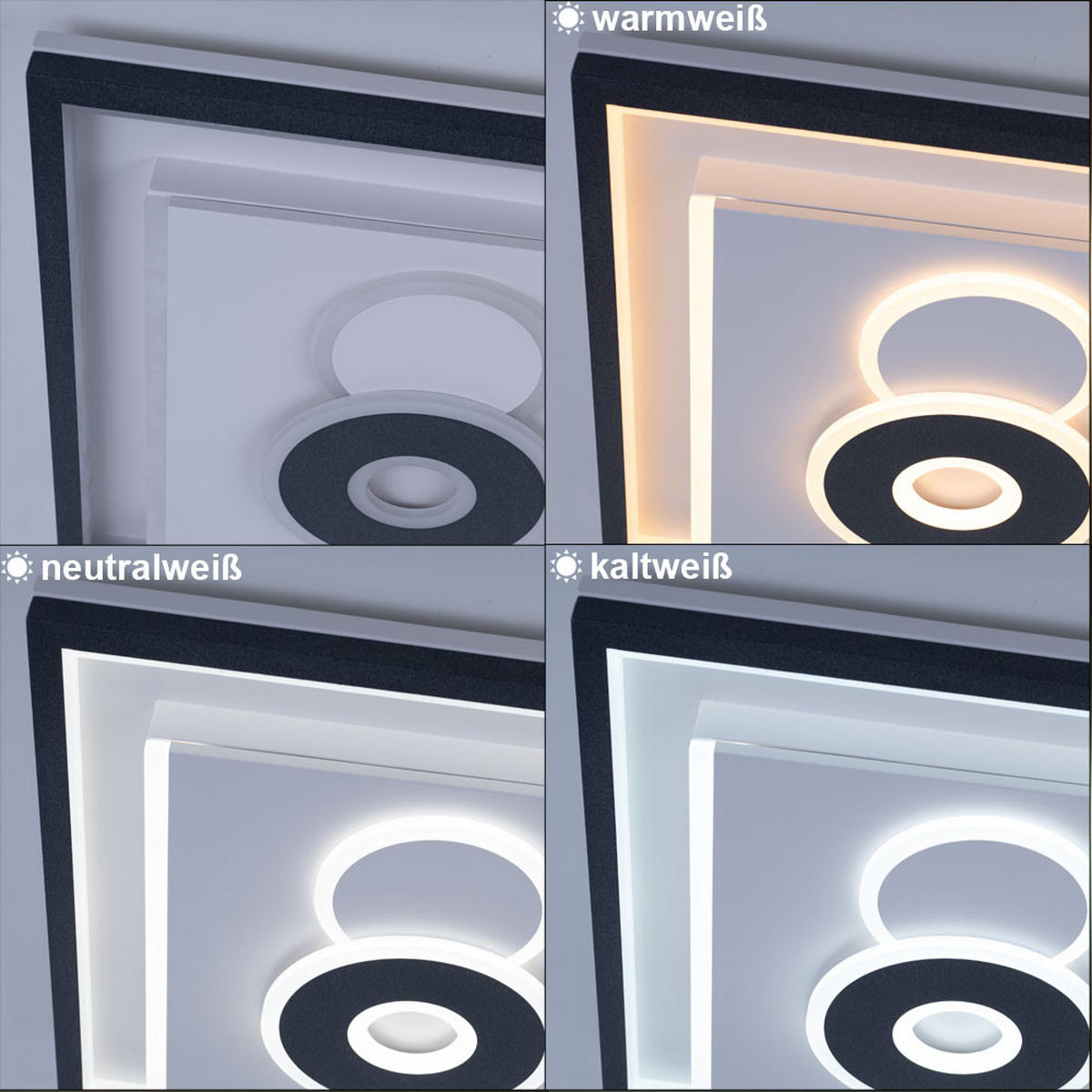 LED DECKENLEUCHTE SUNDI Weiß Metall - Weiß, Metall (54/54/10cm) - Globo Lighting