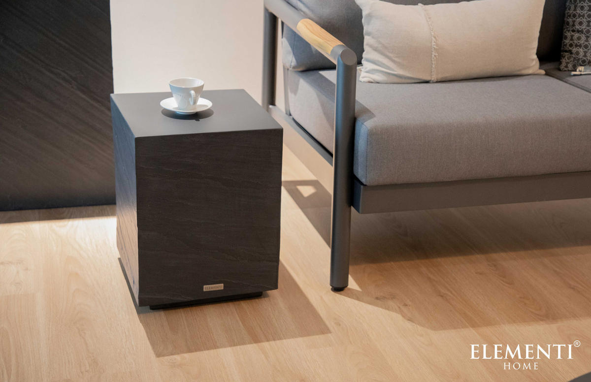 BEISTELLTISCH COLORADO aus GF-Beton, Wetterbeständig, 35x35x46 cm - Dunkelgrau, Naturmaterialien (35/35/46cm) - Elementi