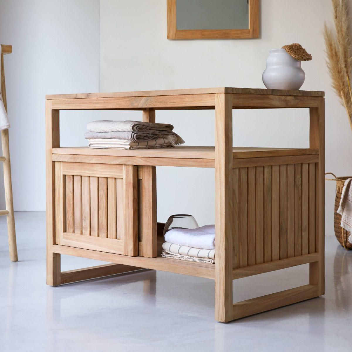 AUFBEWAHRUNGSMÖBEL Colonial Natur aus Teak - Naturfarben, Holz (90/75/57cm) - Tikamoon