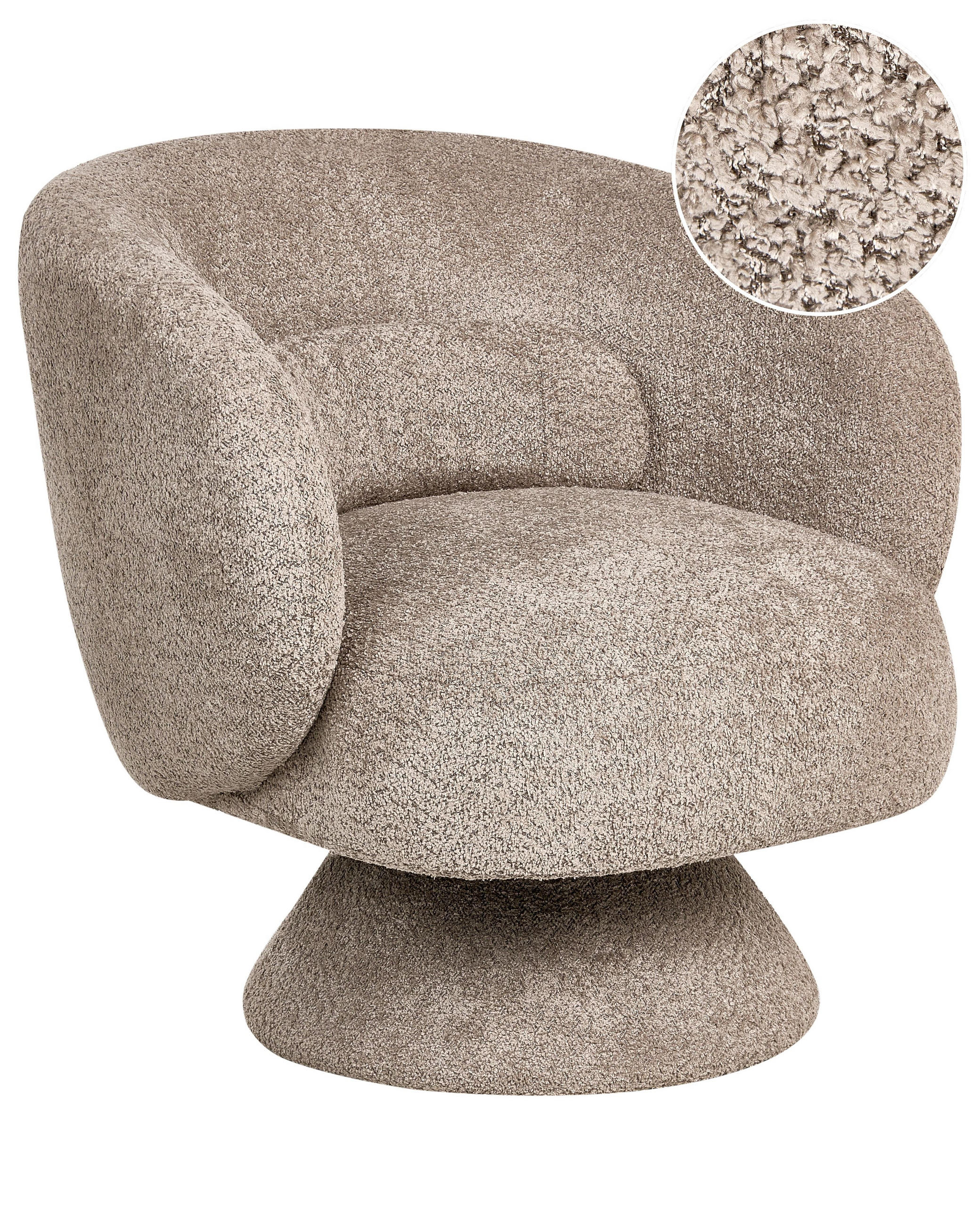 DREHSESSEL Bouclé Beige Lieksa - Beige, Textil (77/77/64cm) - Beliani