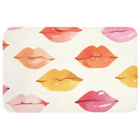 WC PŘEDLOŽKA Rty - barevné - lesklé 80x50 cm - růžová, textil/plast (80/1cm) - OnlyWow