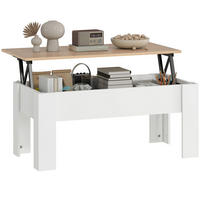 COUCHTISCH DE-15799 klappbare Platte Weiß - Weiß, Holzwerkstoff (100/50/45cm) - ComfortXL