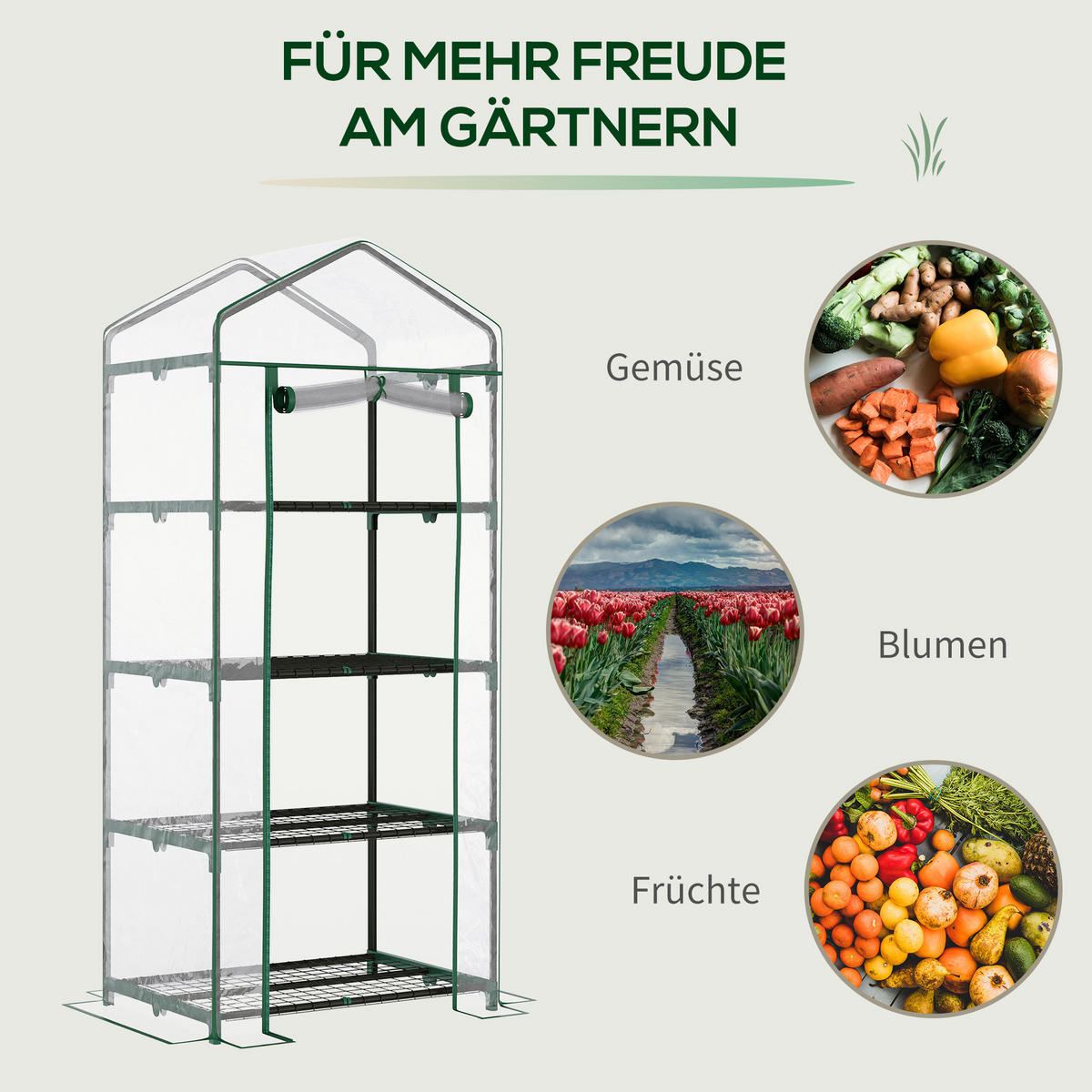 GEWÄCHSHAUS Transparent 50.0/70.0/160.0cm - Transparent, Kunststoff (70/160/50cm)