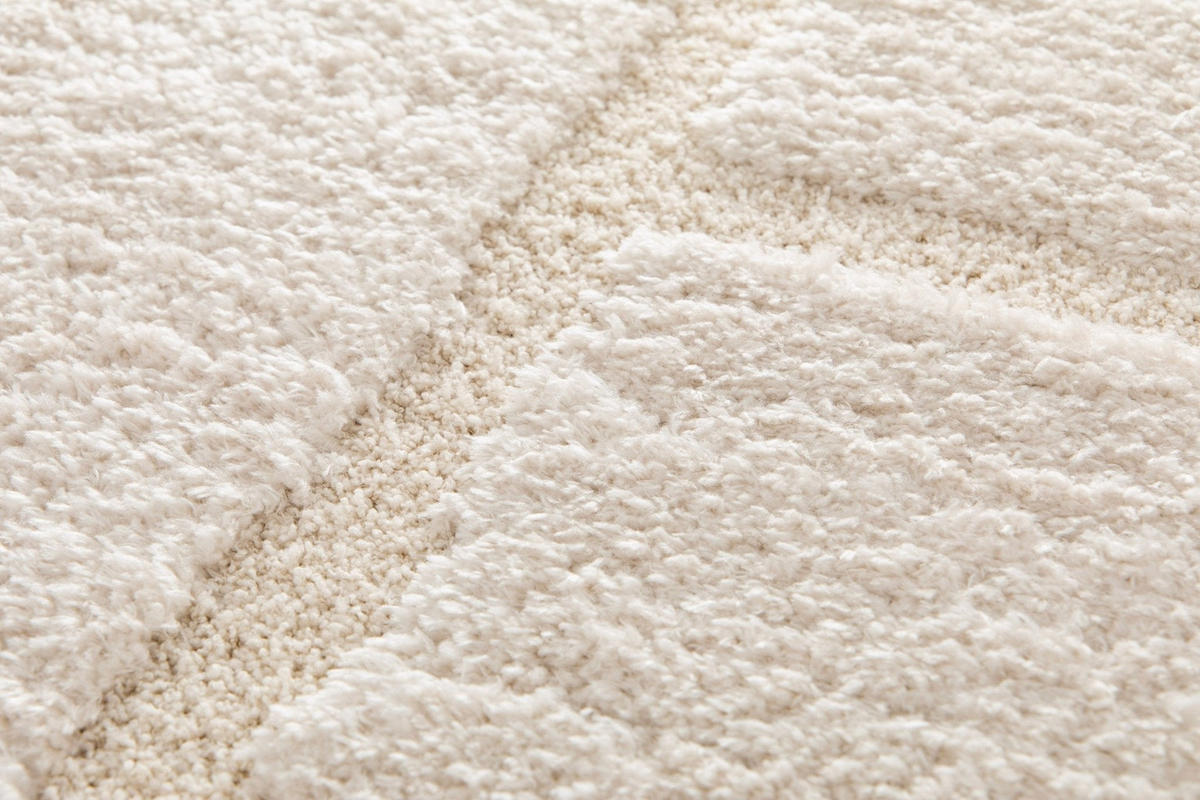 TEPPICH weich mit Relief aus recyceltem Polyester Beige - Beige, Textil (120/170cm) - AFK Living