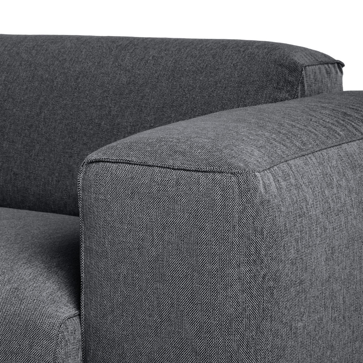 ECKSOFA mit Rundecke - Schwarz/Grau, Kunststoff/Textil (325/260cm) - home24