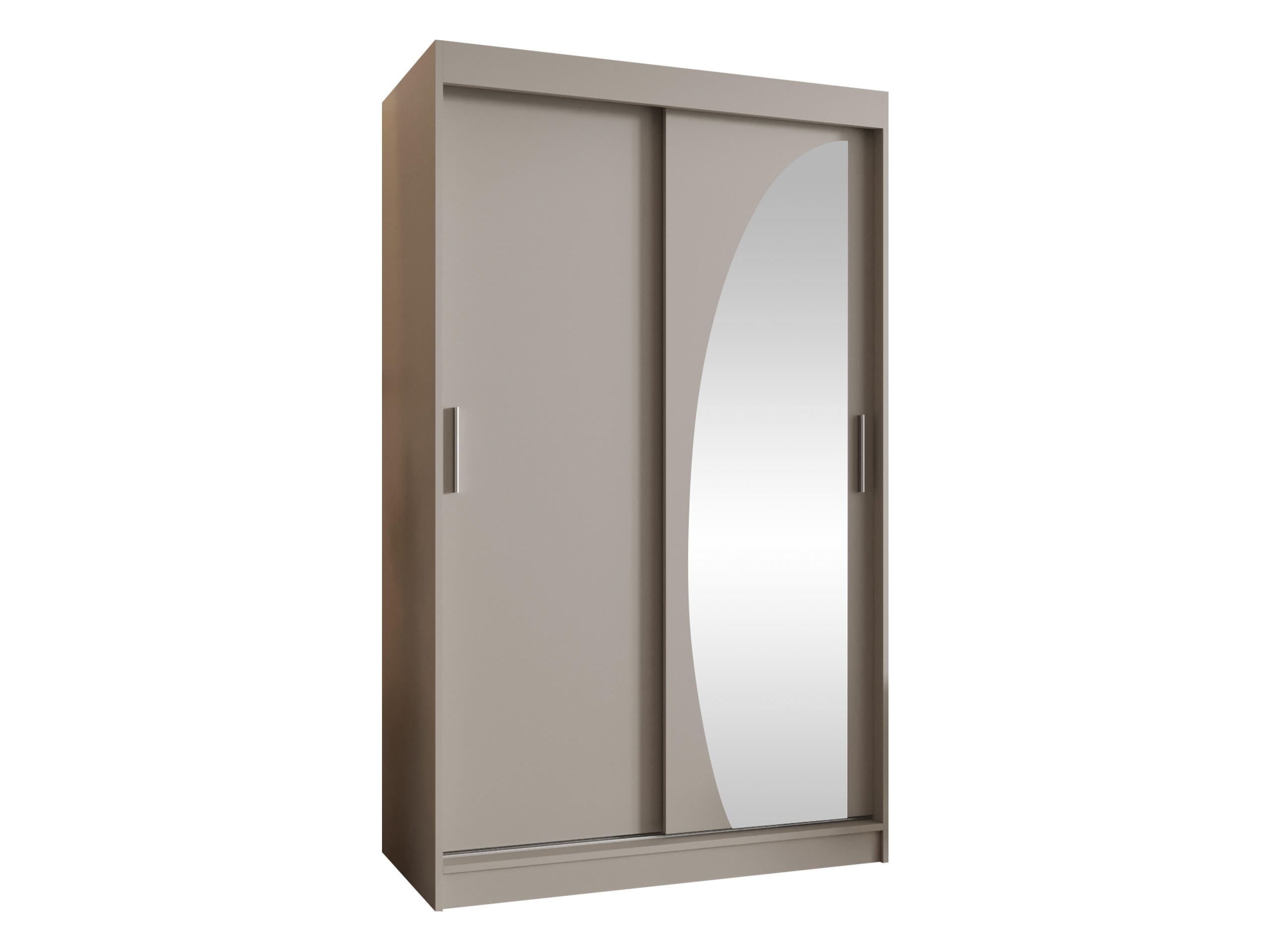 SCHWEBETÜRENSCHRANK Wika 120 cm - Kaschmir/Silberfarben, Holzwerkstoff/Kunststoff (120/200/62cm) - MIRJAN24