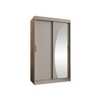 SCHWEBETÜRENSCHRANK Wika 120 cm mit Schubladen - Kaschmir/Silberfarben, Holzwerkstoff/Kunststoff (120/200/62cm) - MIRJAN24