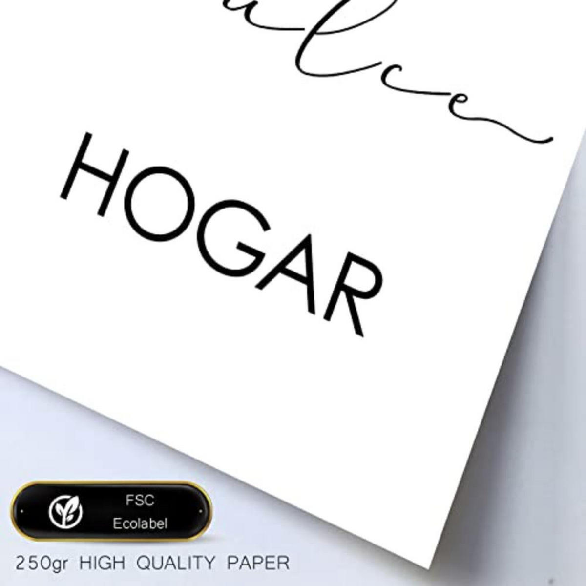 POSTER Set mit 4 Zuhause TypografieStil A4 Weißer Rahmen - Weiß, Papier (29.7/3cm) - Nacnic