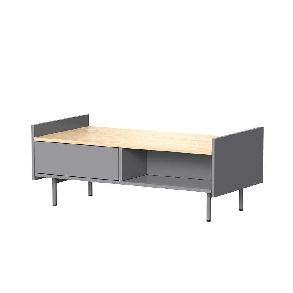 COUCHTISCH Velina Grau/Eiche 100 x 50 cm mit 2 Schubladen - Eichefarben/Grau, Holzwerkstoff (50/100/40cm) - Vicco