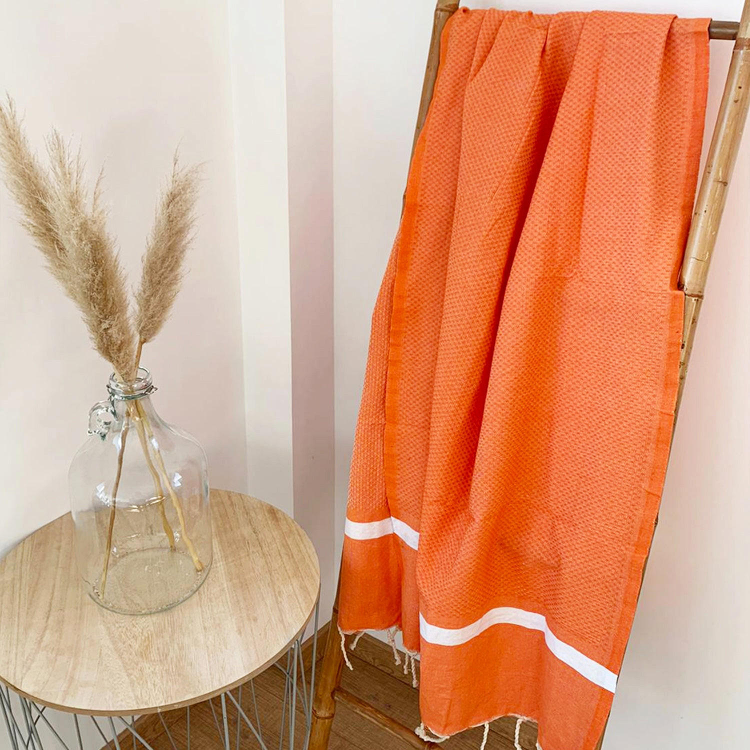 HAMAMTUCH Melissa Orange 200x200 190g/m² - Orange, Textil (200/200cm) - LE COMPTOIR DE LA PLAGE