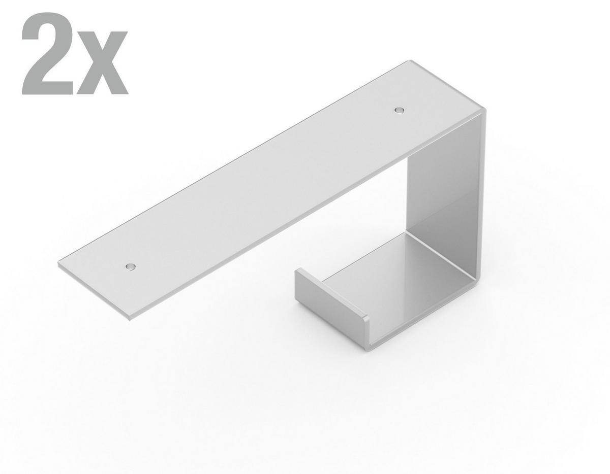 REGALTRÄGER als 2er Set Quinn, Stahl in verschiedenen Trendfarben - Grau, Metall (4.5/10/20cm) - Alberts