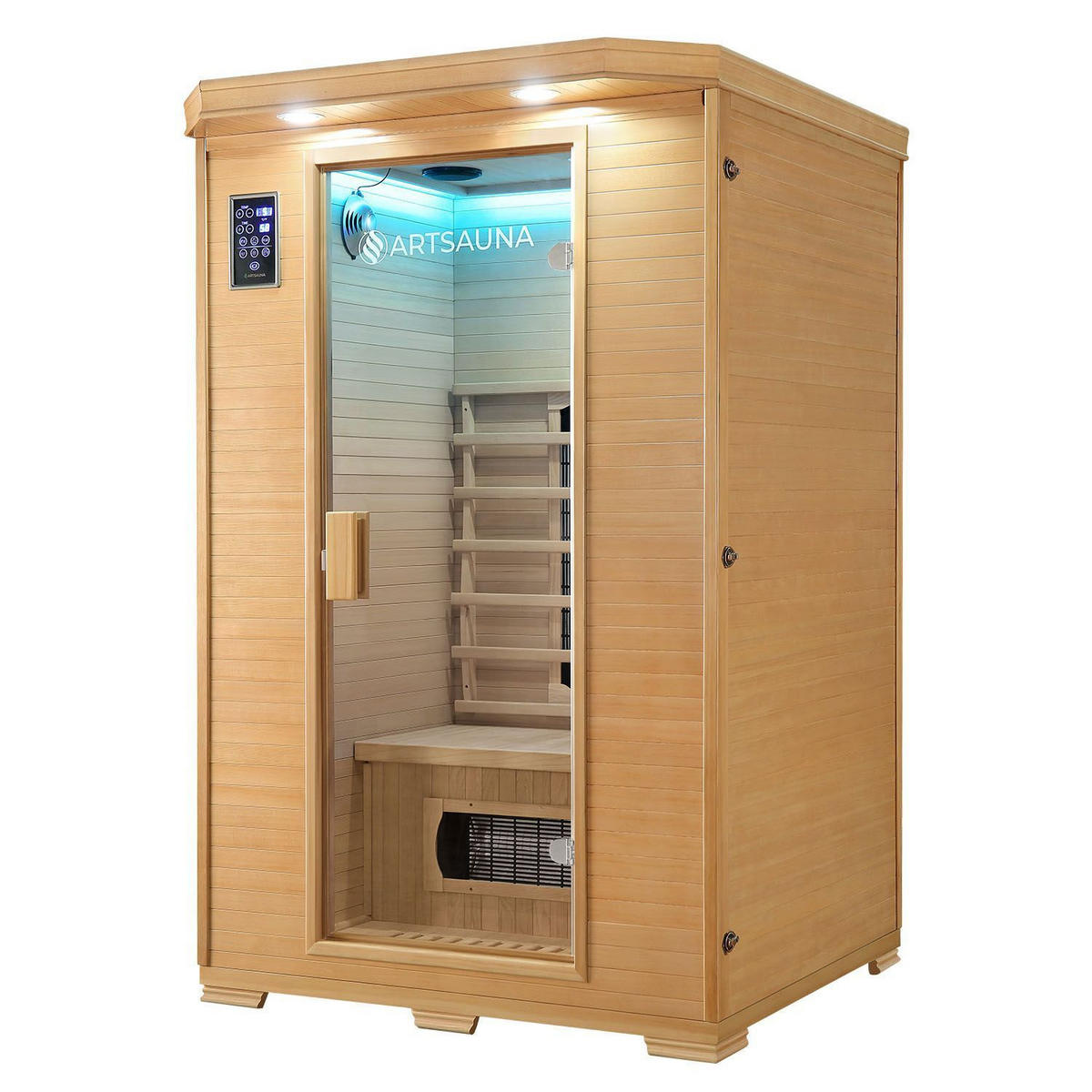 INFRAROTKABINE Oslo mit Keramikstrahlern & Hemlockholz - Naturfarben, Holz (120/190/100cm) - Artsauna