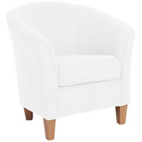 SESSEL Karine Bezug Veloursstoff Buche natur / creme - Weiß, Kunststoff (70/74/70cm) - 58aufmkessel