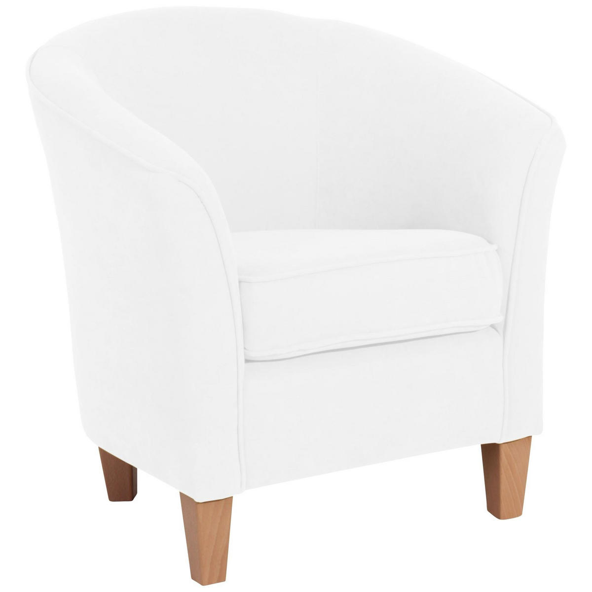 SESSEL Karine Bezug Veloursstoff Buche natur / creme - Weiß, Kunststoff (70/74/70cm) - 58aufmkessel