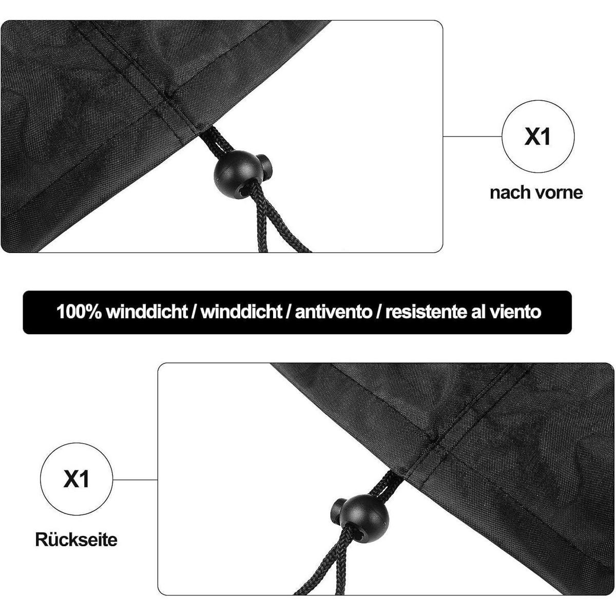 GARTENLIEGE Abdeckung 2-teiliges Set 200 x 68 x 30 cm Wasserdicht Oxford - Schwarz, Kunststoff (68/30/200cm)