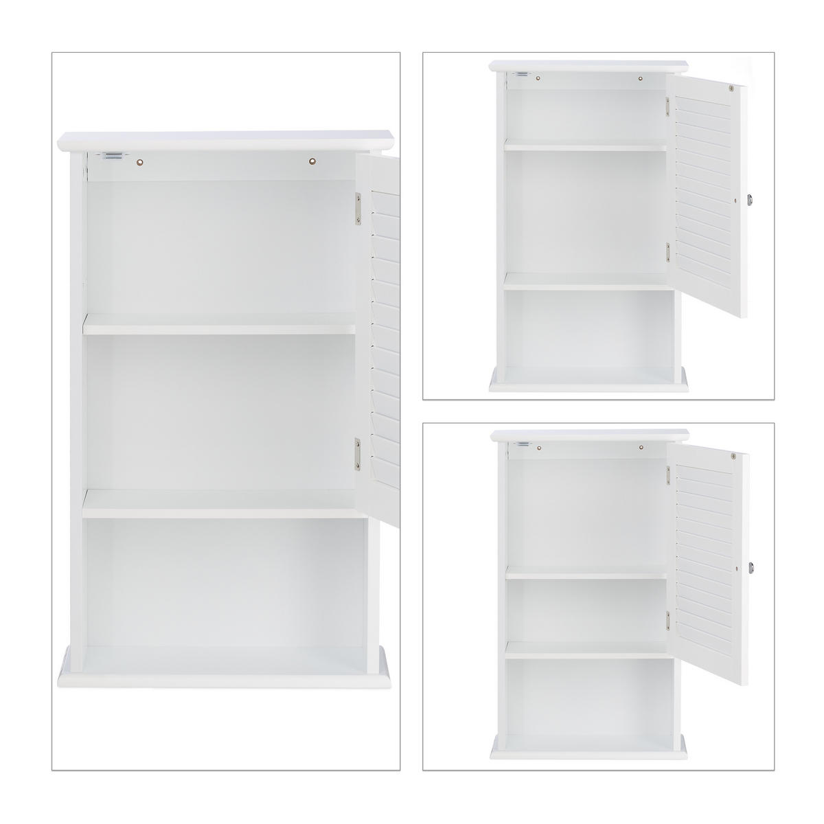 BADSCHRANK - Weiß, Holzwerkstoff (42/70/16.5cm) - Relaxdays