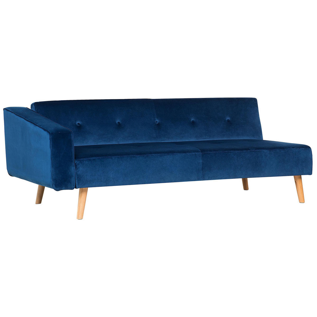 ECKSOFA Samtstoff Blau Vadso - Hellblau, Textil (303/98cm) - Beliani