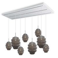 HÄNGELEUCHTE Echos 8-flammig Rauch Ø 18/25cm - Anthrazit/Weiß, Glas (18/18/20cm) - s.luce