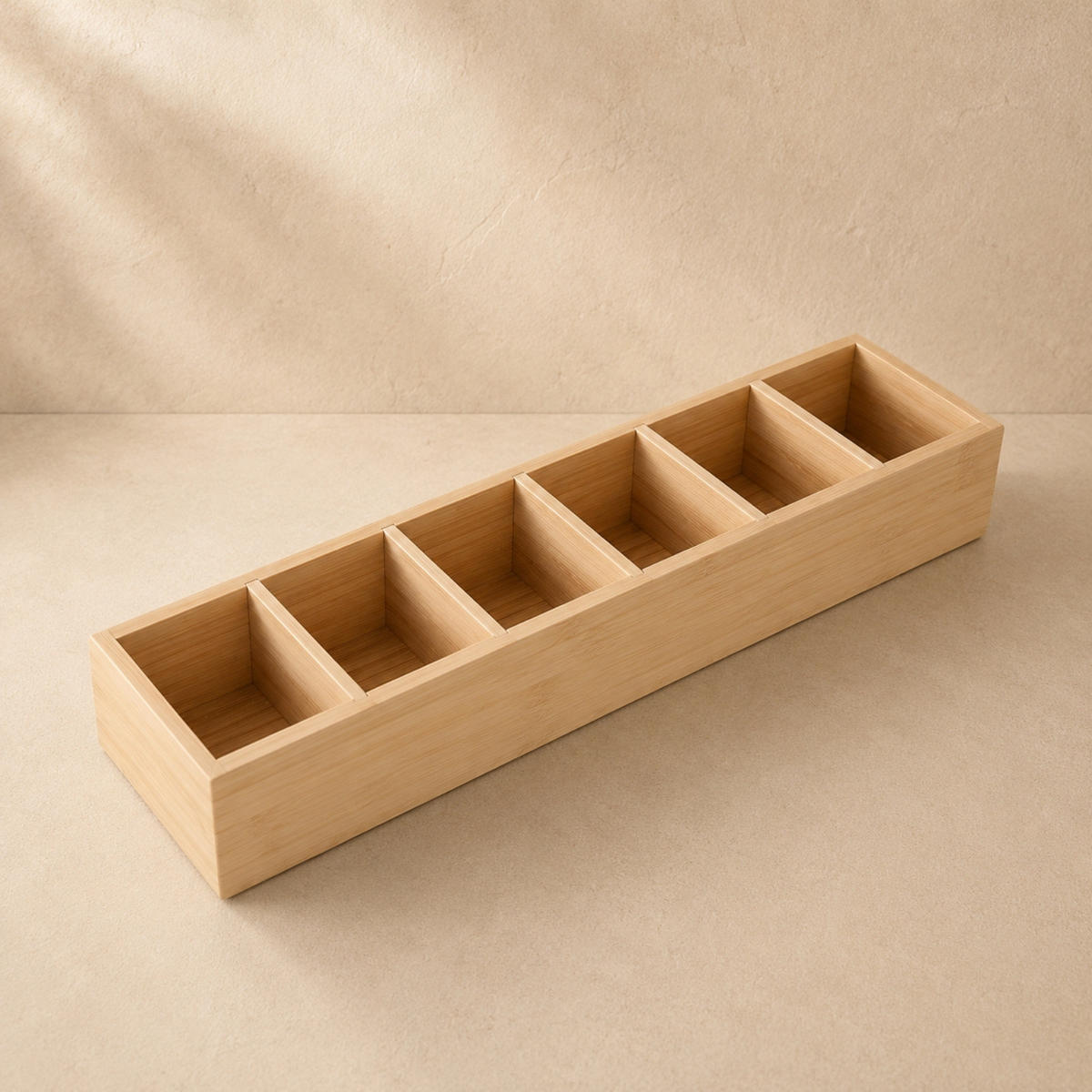 SCHREIBTISCHORGANIZER Bambus 38/8/7 cm - Beige, Naturmaterialien (38/8/7cm) - BOXIMO