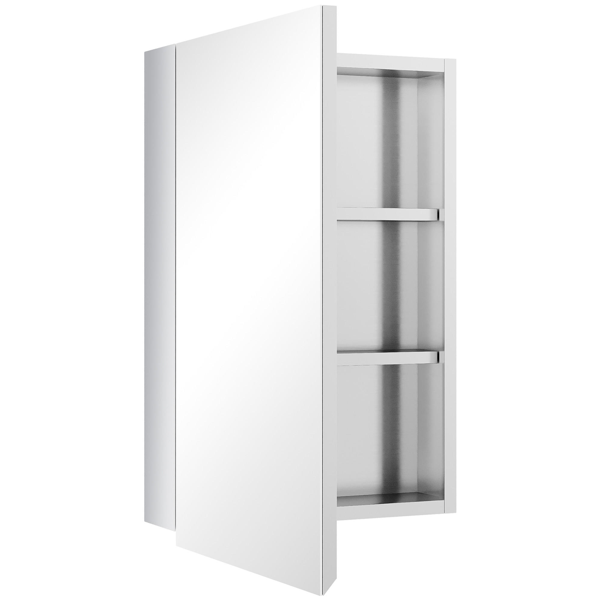 SPIEGELSCHRANK, wandmontierter WC-Schrank, 39 x 12 x 60 cm - Silberfarben, Glas (39/60/12cm) - Vallsero