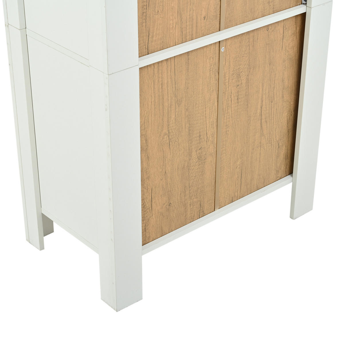 VITRINE weiß mit Glastür, verstellbaren Einlegeböden und App-gesteuerter LED-Beleuchtung 70 × 40 × 188 cm aus Spanplatte und Glas - Weiß, Holzwerkstoff (70/188/400cm) - Luhomfu