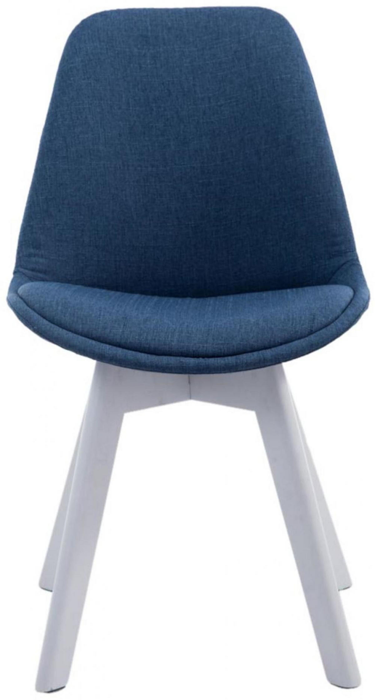 STUHL 4er Set Stoff blau - Blau/Weiß, Holz/Textil (48/84/55cm) - CLP