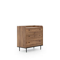 KOMMODE Nero mit vier Schubladen - Hellbraun/Schwarz, Holzwerkstoff/Metall (90/90/45cm) - Ravio