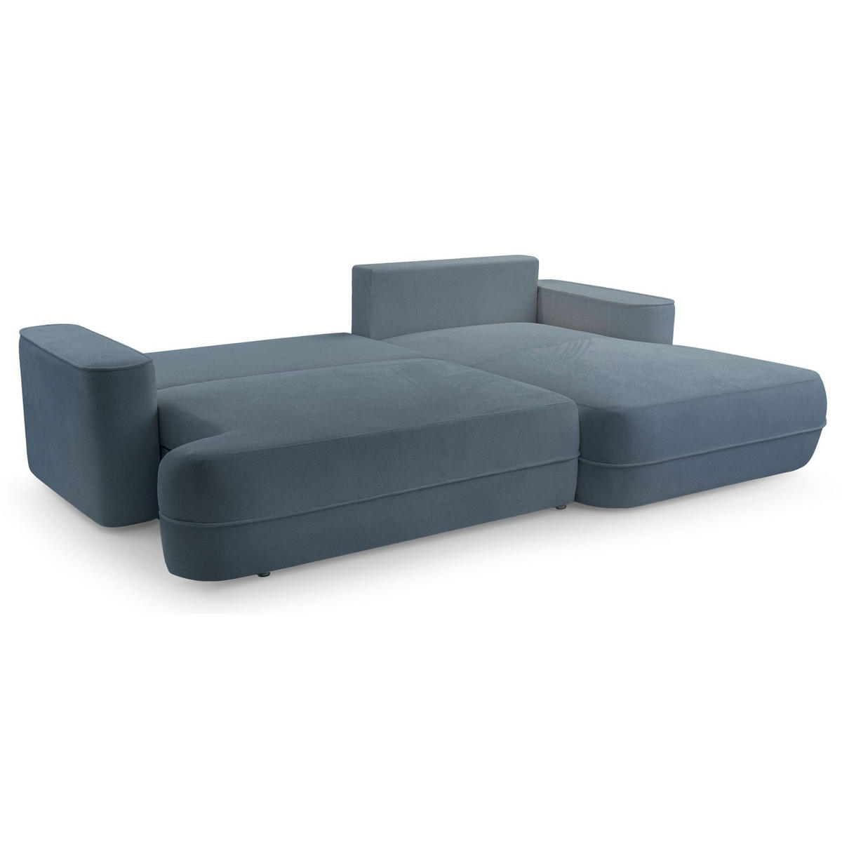 ECKSOFA Fuerro Hellblau Strukturstoff - Schwarz/Hellblau, Kunststoff/Textil (168/260cm) - Selsey