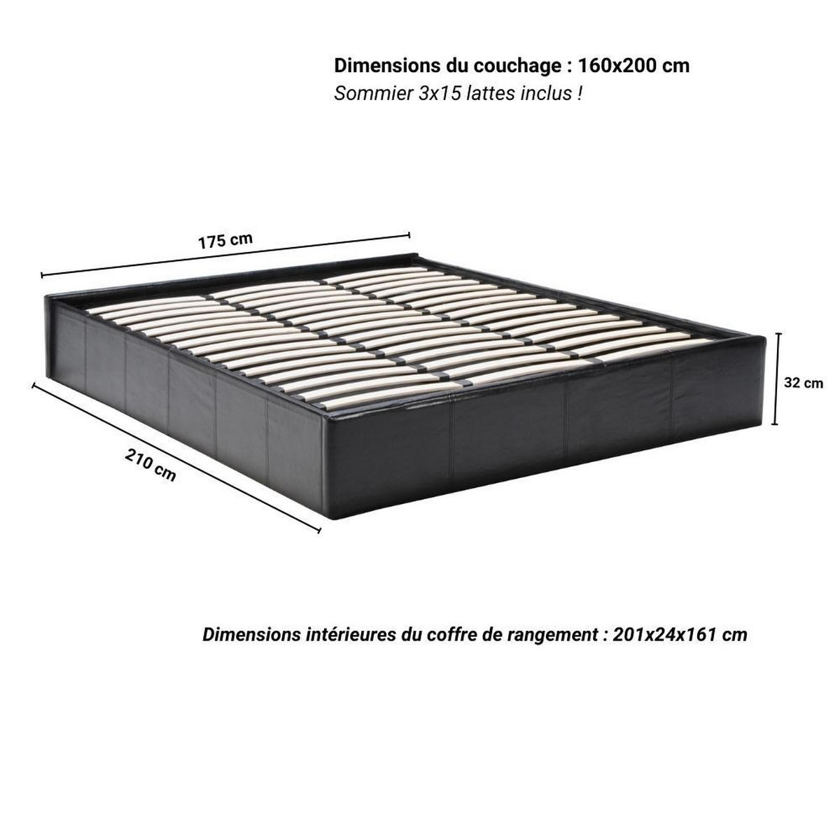 BETT TORINO 160x200 mit Lattenrost - Schwarz - Schwarz, Holzwerkstoff (160/200cm) - Weber Industries