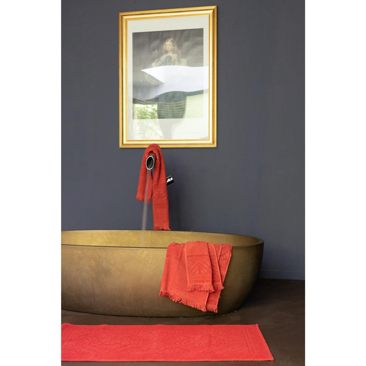 BADETUCH Zoé ziegelrot 100 x 180 cm - Rot, Textil (100/180cm) - Vivaraise