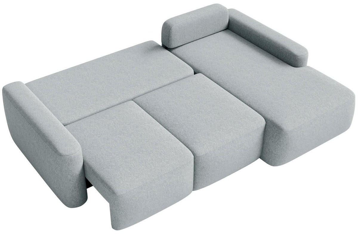 ECKSOFA Carnos Mini Grau Chenille - Schwarz/Grau, Kunststoff/Textil (164/238cm) - Selsey