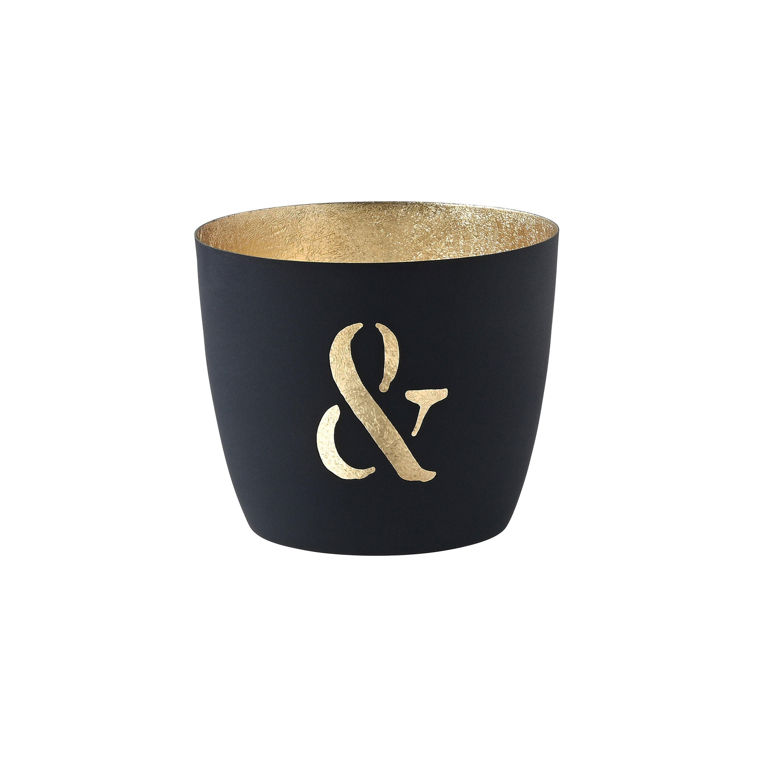 TEELICHTHALTER Madras & M, Eisen, Dunkelblau, Gold, 8.5 cm - Blau, Metall (9cm) - Gift Company