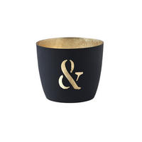 TEELICHTHALTER Madras & M, Eisen, Dunkelblau, Gold, 8.5 cm - Blau, Metall (9cm) - Gift Company