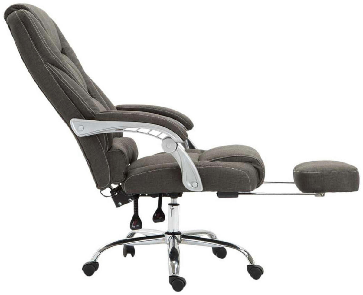 CHEFSESSEL Stoff dunkelgrau - Chromfarben/Dunkelgrau, Textil/Metall (68/118/64cm) - CLP