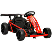 ELEKTRO-GO-KART DE-06234 mit Driftfunktion, Hupe und Musik Rot - Rot, Kunststoff/Metall (119/77/54cm) - ComfortXL
