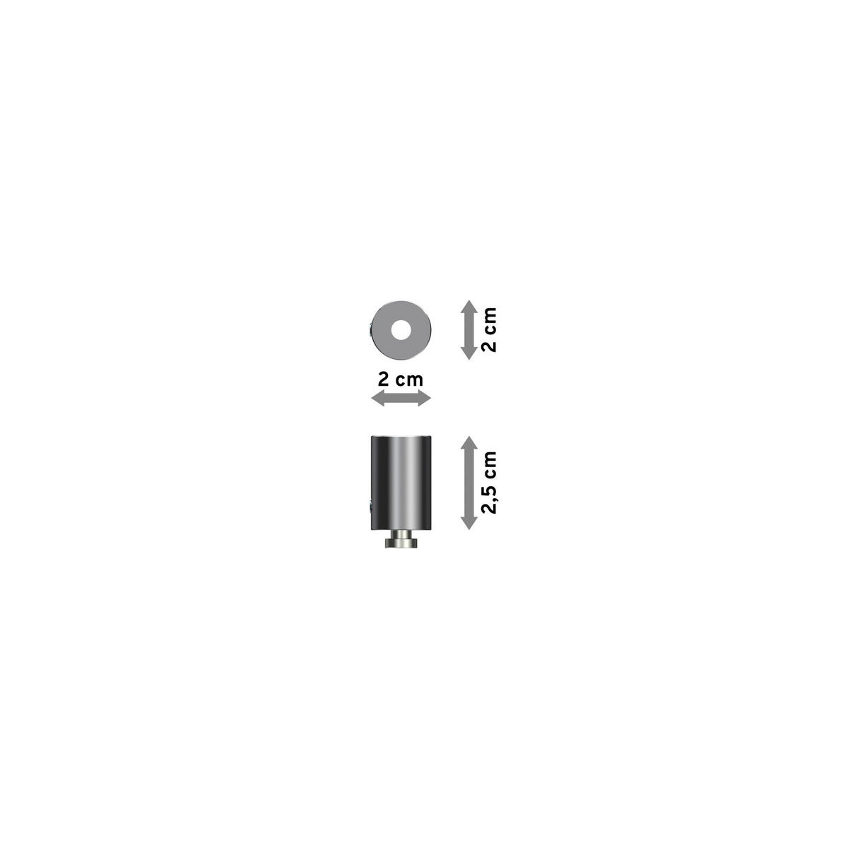 DECKENTRÄGER FÜR INNENLAUFSTANGEN 20 mm Ø, Sonius 1-läufig, Chrom, Packung 2 Stück - Chromfarben, Metall (1.6/3/1.6cm) - INTERDECO