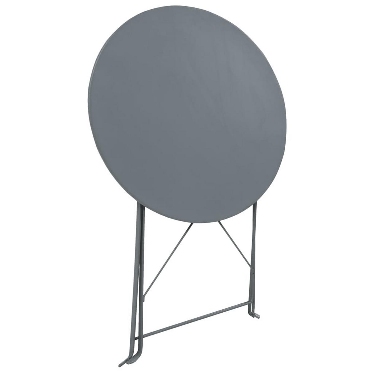 BISTRO-SET Stahl Grau 3-teilig - Grau, Metall - vidaXL